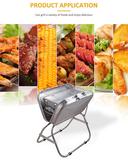 شواية متنقلة ستانلس ستيل قابلة للطي فضي كروني Crony Silver Foldable Stainless Steel Portable Bbq grill