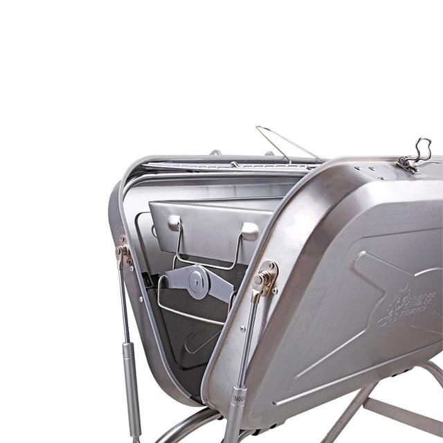شواية متنقلة ستانلس ستيل قابلة للطي فضي كروني Crony Silver Foldable Stainless Steel Portable Bbq grill