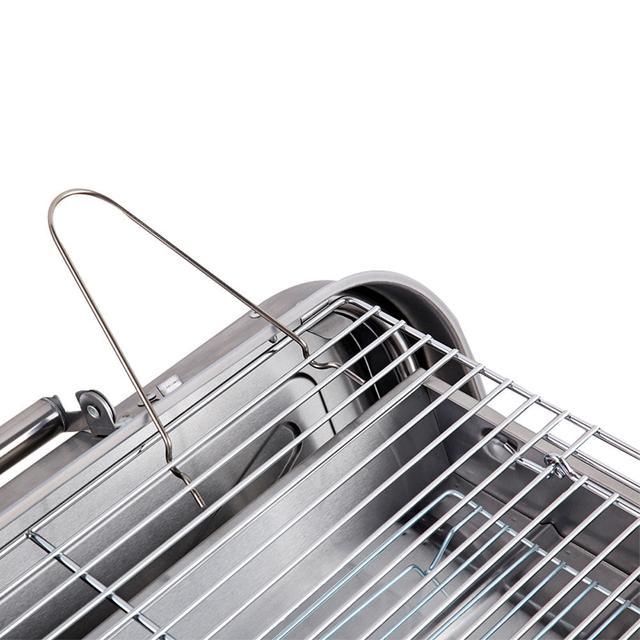 شواية متنقلة ستانلس ستيل قابلة للطي فضي كروني Crony Silver Foldable Stainless Steel Portable Bbq grill