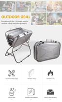 شواية متنقلة ستانلس ستيل قابلة للطي فضي كروني Crony Silver Foldable Stainless Steel Portable Bbq grill