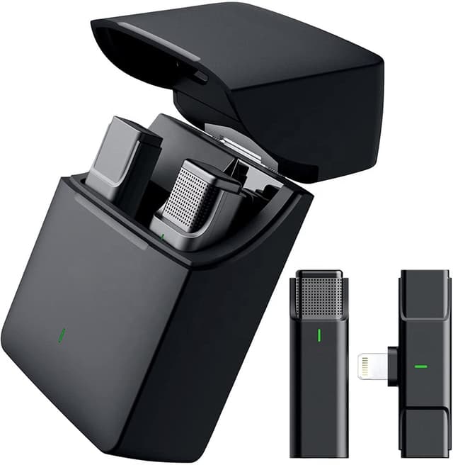 ميكروفون لاسلكي صغير للهواتف Wireless Lavalier Microphone Mini Portable Mic For Video Vocal Record