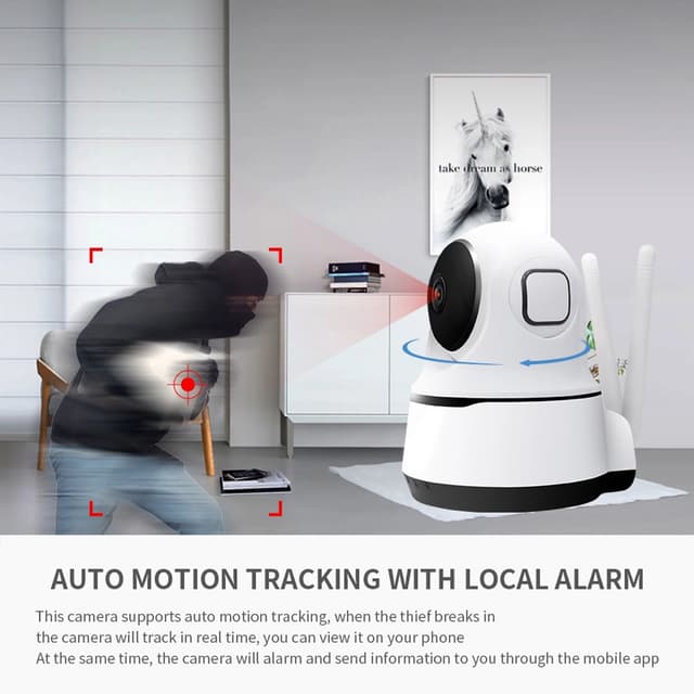 carecam CRONY NIP-26 1080p WiFi Home Smart Camera, Indoor Security Surveillance with Night Vision, Monitor with iOS, Android App, Compatible with Google Home