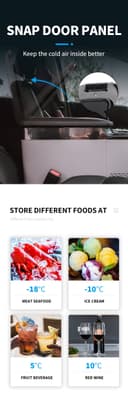 ثلاجة سيارة 15 لتر بدون بطارية كروني CRONY Vehicle Refrigerator with centre armrest