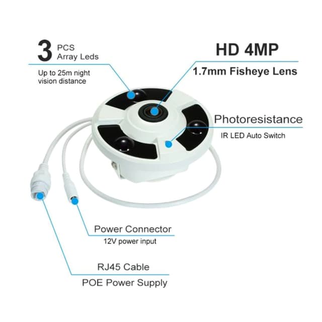 كاميرا مراقبة بانورامية 1080p كروني CRONY 4MP Panoramic Camera