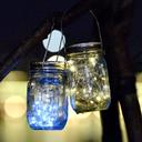 CRONY Solar Mosaic Hanging Light 20 Leds Waterproof Outdoor Copper Wire String Solar Garden Mason Jar Light - SW1hZ2U6NjAxOTYw