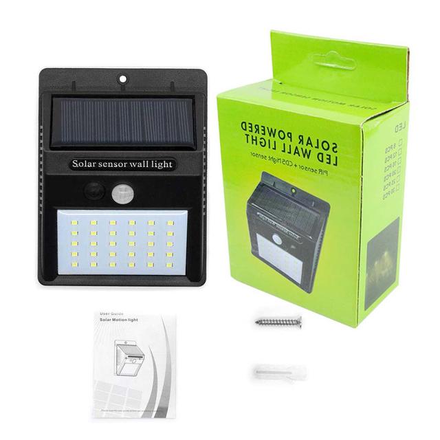 CRONY Solar Powered LED Wall Light 30 LED Motion Sensor led solar lights outdoor super bright house Outdoor Wall Light - SW1hZ2U6NjAxNzkw