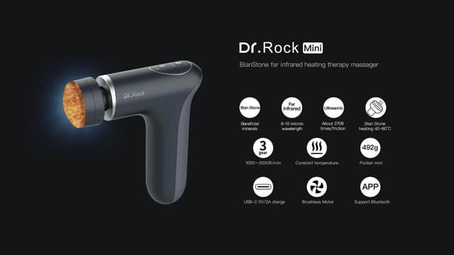 مسدس مساج حراري لتدليك الوجه و العضلات Dr.Rock Mini BianStone Infrared Heating Massage Gun