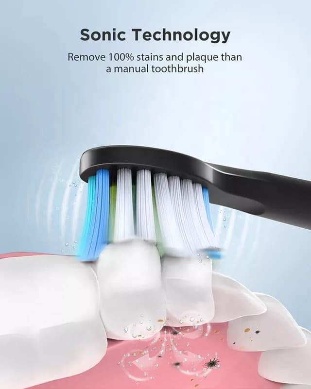 فرشاة اسنان كهربائية ذكية Fairywill E11 Sonic Electric Toothbrush with 8 Bursh Heads Travel Case