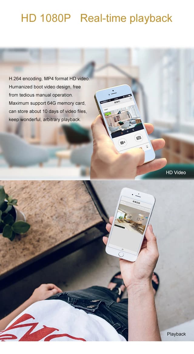 كاميرا المراقبة الخفية المغناطيسية C2T Wifi Mini Security Camera بدقة 1080p