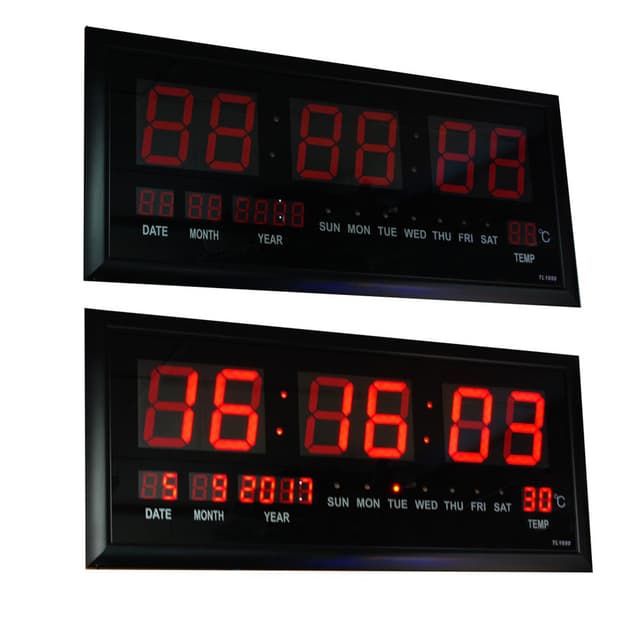 ساعة حائط رقمية مع جهاز تحكم قياس 110×55 سم Digital wall Clock with remote control - Crony