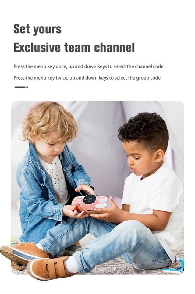 Crony Rabbit Kids 0.5W walkie-talkie Walkie Talkies for Kids Bunny Pattern 22 Channels 3KM Range 2 Way Radio VOX Children with Backlit Flashlight 2 pcs