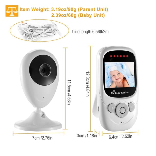 CRONY 2.4inch TFT LCD Baby Monitor Wireless Video Baby Monitor Camera