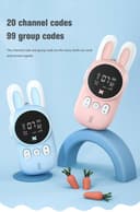 Crony Rabbit Kids 0.5W walkie-talkie Walkie Talkies for Kids Bunny Pattern 22 Channels 3KM Range 2 Way Radio VOX Children with Backlit Flashlight 2 pcs