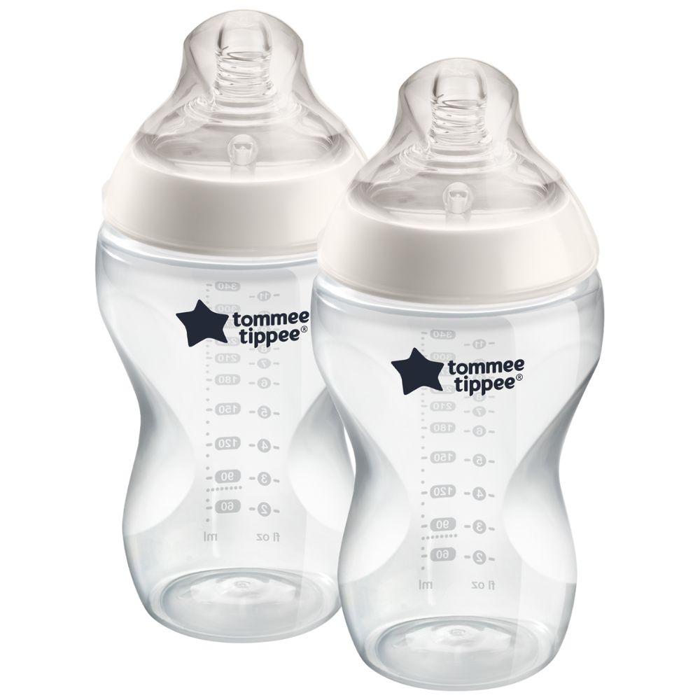 Tommee Tippee Closer to Nature Feeding Bottle 340mlx2 -Clear