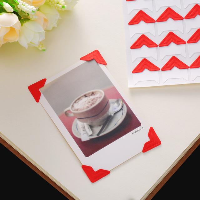 O Ozone 10 Sheets Photo Mounting Corners Stickers Self Adhesive Colorful Decor Picture Album Kraft Paper Stickers Protector for DIY Crafts Scrapbooking Album Dairy Frame -Multicolor - SW1hZ2U6NjI2MTg5