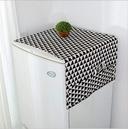 O Ozone Fridge Dust-Proof Cotton Cover, Multi-Purpose Washing Machine Top Cover with Storage Pockets for Pods Home and Kitchen (Black Pattern) - SW1hZ2U6NjI3OTI2