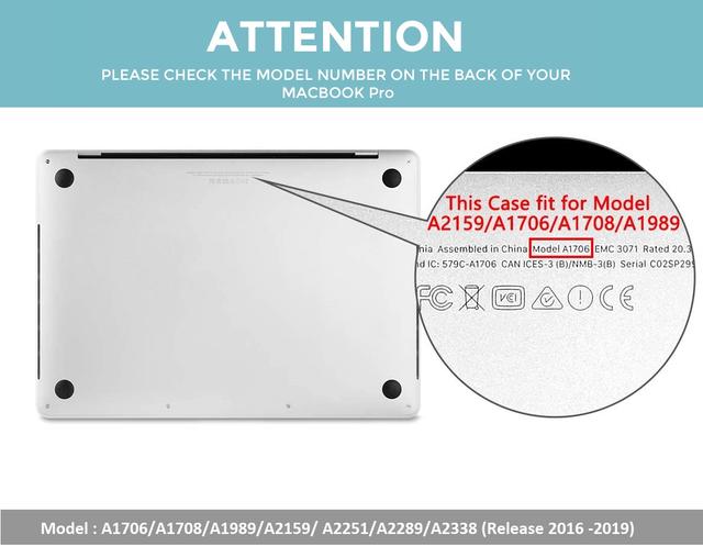 O Ozone Glitter Bling Case for MacBook Pro 13.3 inch Case 2020- 2016 Release Model A1706 A1708 A1989 A2159 A2289 A2251 A2338 Laptop Hard Shell Case Cover- Black - SW1hZ2U6NjI4MTM2