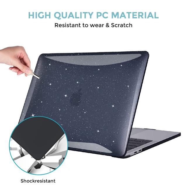 O Ozone Glitter Bling Case for MacBook Pro 13.3 inch Case 2020- 2016 Release Model A1706 A1708 A1989 A2159 A2289 A2251 A2338 Laptop Hard Shell Case Cover - Dark Blue - SW1hZ2U6NjI4MTI3