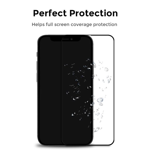 لاصقة حماية الشاشة لهاتف Apple iPhone 12 حزمة 2في1 HD Glass Protector Tempered Glass Screen Protector Shock Proof - O Ozone - SW1hZ2U6NjI4MjU4