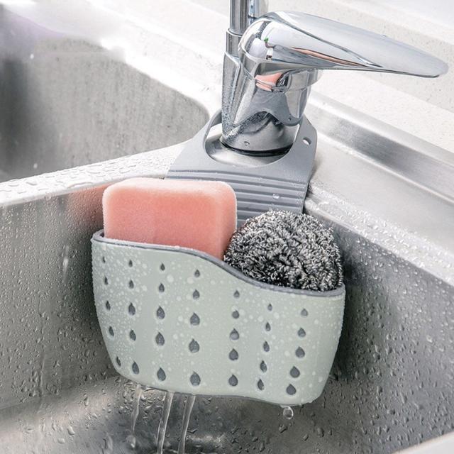 O Ozone Hanging Sink Organizer for Sponge, Dish Brush, Cleaning Scrubber and Dish Wand [ Hanging Sink Kitchen Organizer ] [ Drains water ] - SW1hZ2U6NjI4MTQ5