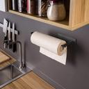 O Ozone Kitchen Tissue Holder [ Towel Rack, Spoon Spatula Holder ] Adhesive Roll Tissue Dispenser [ Stick it on the Wall or Under Cabinet ] Storage Rack - Black - SW1hZ2U6NjI4NTk1