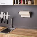 O Ozone Kitchen Tissue Holder [ Towel Rack, Spoon Spatula Holder ] Adhesive Roll Tissue Dispenser [ Stick it on the Wall or Under Cabinet ] Storage Rack - Black - SW1hZ2U6NjI4NTk5