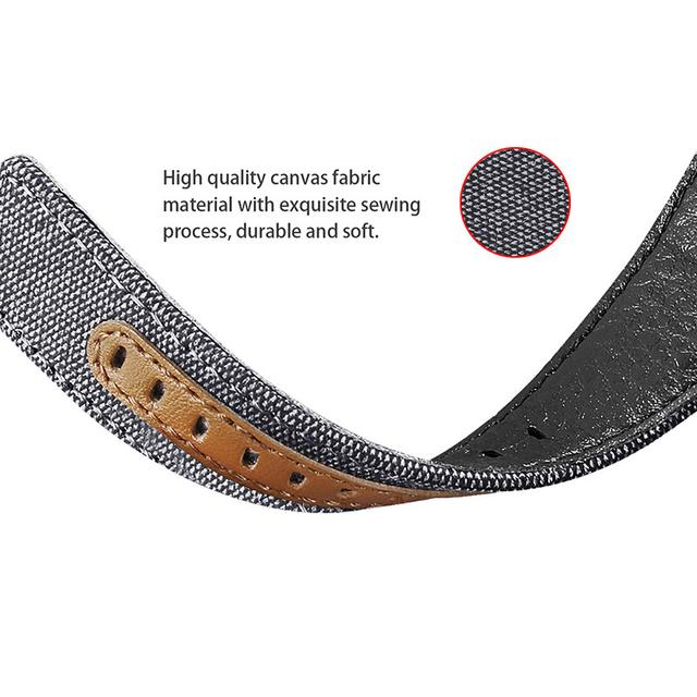 O Ozone Leather Band Compatible With Samsung Galaxy Watch 3 45mm / Galaxy Watch 46mm / Gear S3 Frontier / Classic / Watch GT 2 46mm Bands, 22mm Canvas Pattern Watch Band For Men Women- Grey - SW1hZ2U6NjI4NjQ3