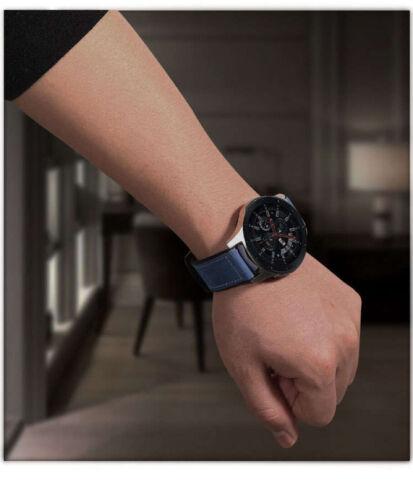 سوار ساعة سامسونج (حزام ساعة) جلد طبيعي 22 مم – أسود   O Ozone Band Compatible With Samsung Galaxy Watch 3 - SW1hZ2U6NjI4NjY4