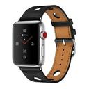 O Ozone Leather Big Hole Design Breathable Strap Compatible with Apple Watch Band 42mm 44mm 45mm, Replacement Leather Strap Women Men Wristband for Apple Watch Series SE/7/6/5/4/3/2/1- Black - SW1hZ2U6NjI4ODM1