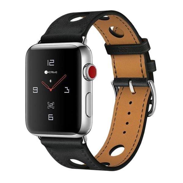 حزام ساعة أبل جلد 42/44/45 مم – أسود  O Ozone Big Hole Design Strap Compatible with Apple Watch - SW1hZ2U6NjI4ODM1