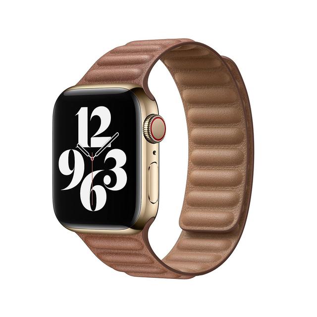 O Ozone Leather Magnetic Loop Strap for Apple Watch Band 42mm 44mm 45mm, Fashionable Replacement Bracelet Strap For iWatch Series 7 6 5 4 3 2 1 SE, Men Women (Brown) - SW1hZ2U6NjI4ODg0