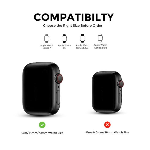 حزام ساعة أبل جلد 42/44/45 مم – أحمر  O Ozone Magnetic Loop Strap for Apple Watch - SW1hZ2U6NjI4OTU0