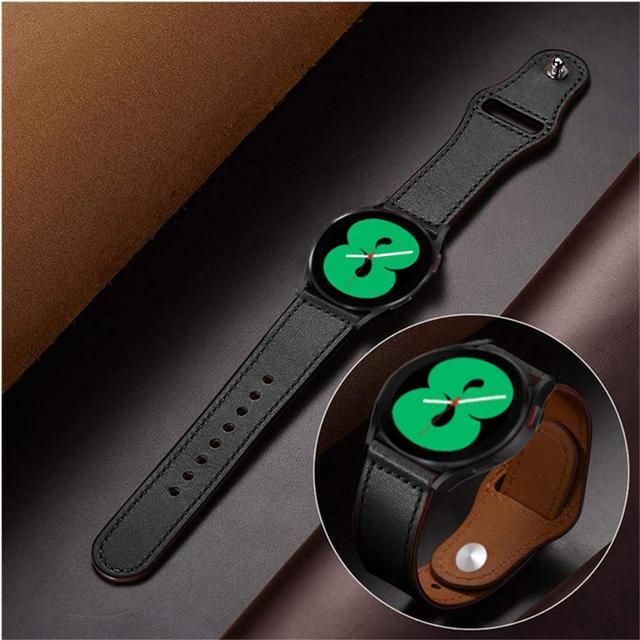 O Ozone Leather Strap Compatible With Samsung Galaxy Watch 3 45mm / Galaxy Watch 46mm / Gear S3 Frontier / Classic / Watch GT 2 46mm Bands, 22mm Genuine Leather Replacement Wristband Strap- Black - SW1hZ2U6NjI5MTk2