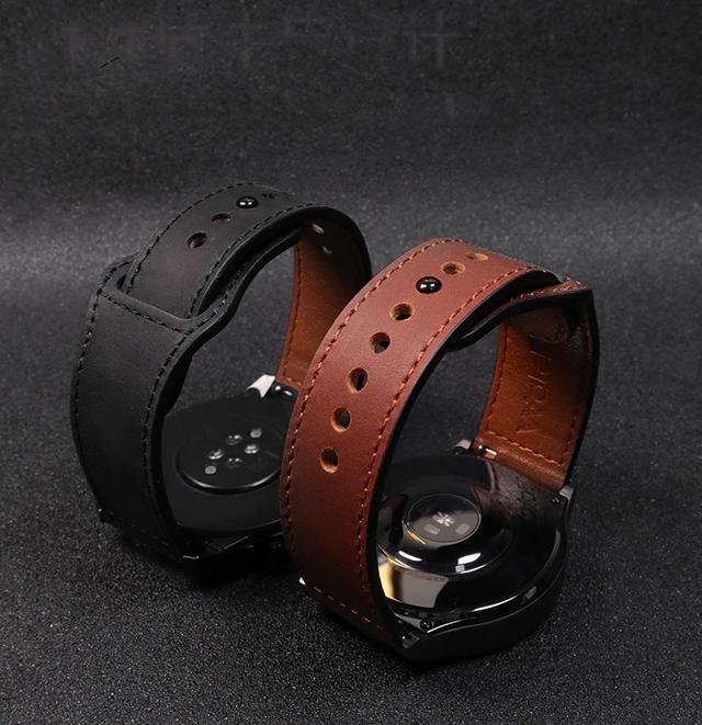 O Ozone Leather Strap Compatible With Samsung Galaxy Watch 3 45mm / Galaxy Watch 46mm / Gear S3 Frontier / Classic / Watch GT 2 46mm Bands, 22mm Genuine Leather Replacement Wristband Strap - Brown - SW1hZ2U6NjI5MTg1