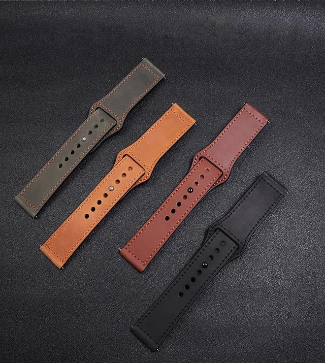 سوار ساعة سامسونج (حزام ساعة) جلد طبيعي 22 مم – رمادي  O Ozone Strap Compatible With Samsung Galaxy Watch 3 - SW1hZ2U6NjI5MjEz