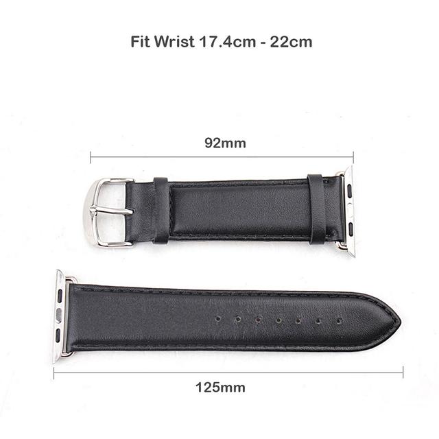 O Ozone Leather Strap Compatible with Apple Watch Strap 38mm 40mm 41mm Premium Leather Strap Replacement Watch Band Quick Release Buckle Wristband for iWatch Strap Series 7/6/SE/5/4/3/2/1 -Black - SW1hZ2U6NjI5MDA1