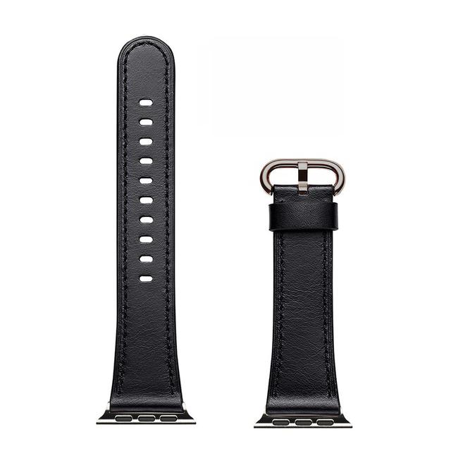 O Ozone Leather Strap Compatible with Apple Watch Strap 38mm 40mm 41mm Premium Leather Strap Replacement Watch Band Quick Release Buckle Wristband for iWatch Strap Series 7/6/SE/5/4/3/2/1 -Black - SW1hZ2U6NjI5MDAz