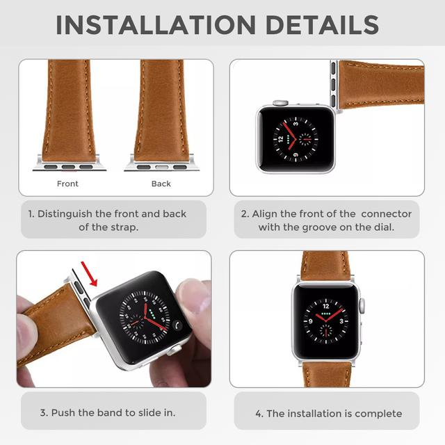 حزام ساعة أبل جلد 38/40/41 مم – بني  O Ozone Strap Compatible with Apple Watch - SW1hZ2U6NjI5MDMw