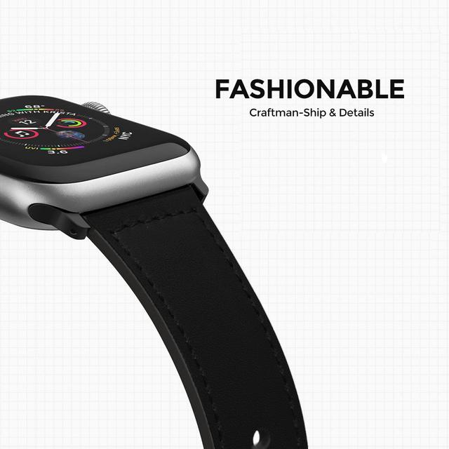 حزام ساعة أبل جلد 42/44/45 مم – زهري  O Ozone Strap Compatible with Apple Watch - SW1hZ2U6NjI5MTY0