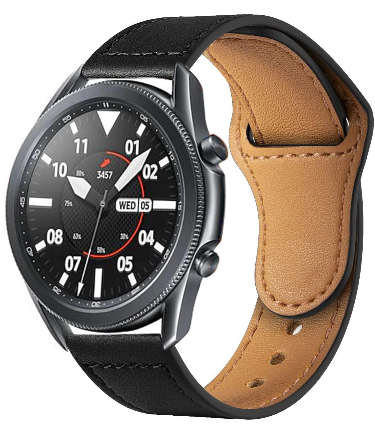 Dark Brown Leather Band for Samsung Galaxy Watch 3 Active 2 