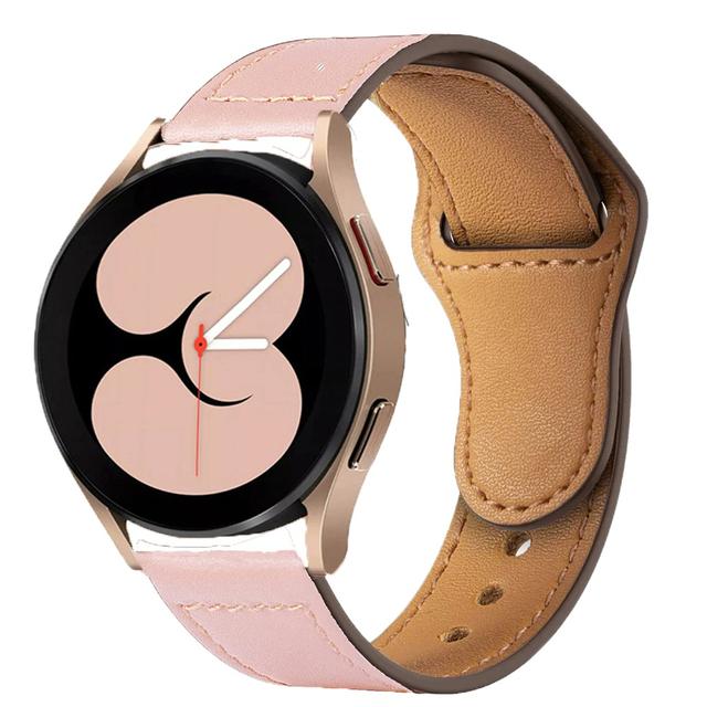 سوار ساعة سامسونج (حزام ساعة) جلد طبيعي 20 مم – زهري  O Ozone Strap for Samsung Galaxy Watch 4 - SW1hZ2U6NjI5Mzcw