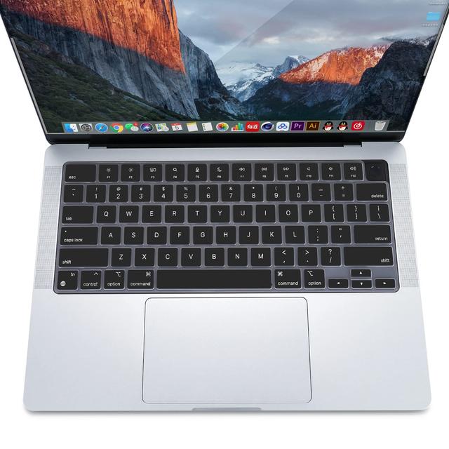 غطاء جلد حماية كيبورد ماك بوك 14/16 بوصة انكليزي أسود Macbook Keyboard Cover Skin for MacBook Pro 14 Inch 16 inch Black - O Ozone - SW1hZ2U6NjI5NDMy