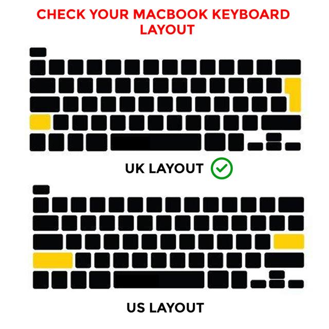 O Ozone Macbook Keyboard Skin for MacBook Pro 16 inch 13 inch M1 Keyboard Cover 2019 2020 Compatible with A2338, A2289, A2251, A2141 UK English Layout Black - SW1hZ2U6NjI5NDUy