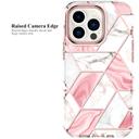 O Ozone Marble Bundle for iPhone 13 Pro Case + Air Pods 3rd Generation Case, Full-Body Smooth Gloss Finish Marble Shockproof Bumper Stylish Cover for Women Girls (Pink) - SW1hZ2U6NjI5NTE4