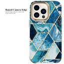 O Ozone Marble Bundle for iPhone 13 Pro Max Case + Air Pods 3rd Generation Case, Full-Body Smooth Gloss Finish Marble Shockproof Bumper Stylish Cover for Women Girls (Blue) - SW1hZ2U6NjI5NTUw