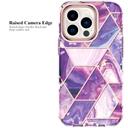 O Ozone Marble Bundle for iPhone 13 Pro Max Case + Air Pods 3rd Generation Case, Full-Body Smooth Gloss Finish Marble Shockproof Bumper Stylish Cover for Women Girls (Purple) - SW1hZ2U6NjI5NTg2
