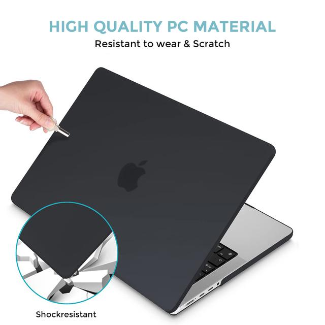O Ozone Matte Case Compatible for MacBook Pro 14 inch Case A2442 Hard Shell Cover for 2021 MacBook Pro 14.2 with M1 Pro / M1 Max Chip & Touch ID -Black - SW1hZ2U6NjI5NTk1