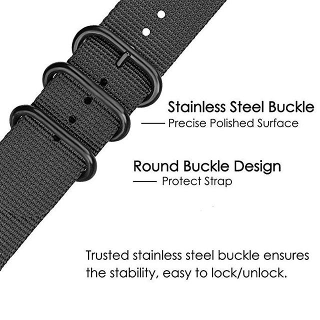 O Ozone Woven Nylon Strap Compatible With Samsung Galaxy Watch 4 40mm 44mm/Galaxy Watch 4 Classic/Active 2 40mm 44mm/Galaxy Watch 3 41mm Bands, 20mm Quick Release Replacement Strap Band For Men -Black - SW1hZ2U6NjMzNDUy