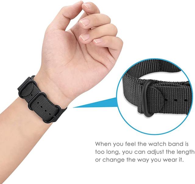 O Ozone Woven Nylon Strap Compatible With Samsung Galaxy Watch 4 40mm 44mm/Galaxy Watch 4 Classic/Active 2 40mm 44mm/Galaxy Watch 3 41mm Bands, 20mm Quick Release Replacement Strap Band For Men -Black - SW1hZ2U6NjMzNDU0