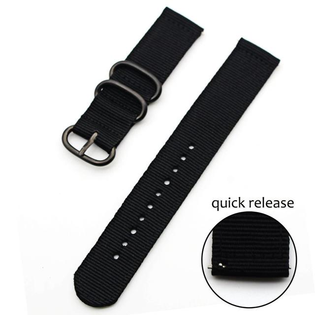 سوار ساعة (حزام ساعة) سامسونج (نايلون منسوج) - أسود O Ozone Woven Nylon Strap for Samsung Galaxy Watch - SW1hZ2U6NjMzNDU2